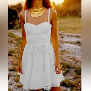 Zara White Openwork Dress